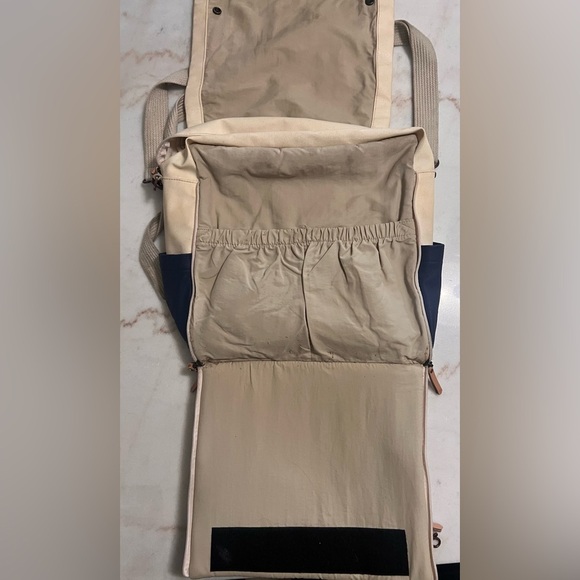 Petunia Pickle Bottom Boxy Backpack Diaper Bag Blue Cream Green Small Bottle Bag - Picture 6 of 15